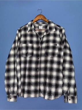 RVCA Black & White Plaid Flannel Shirt